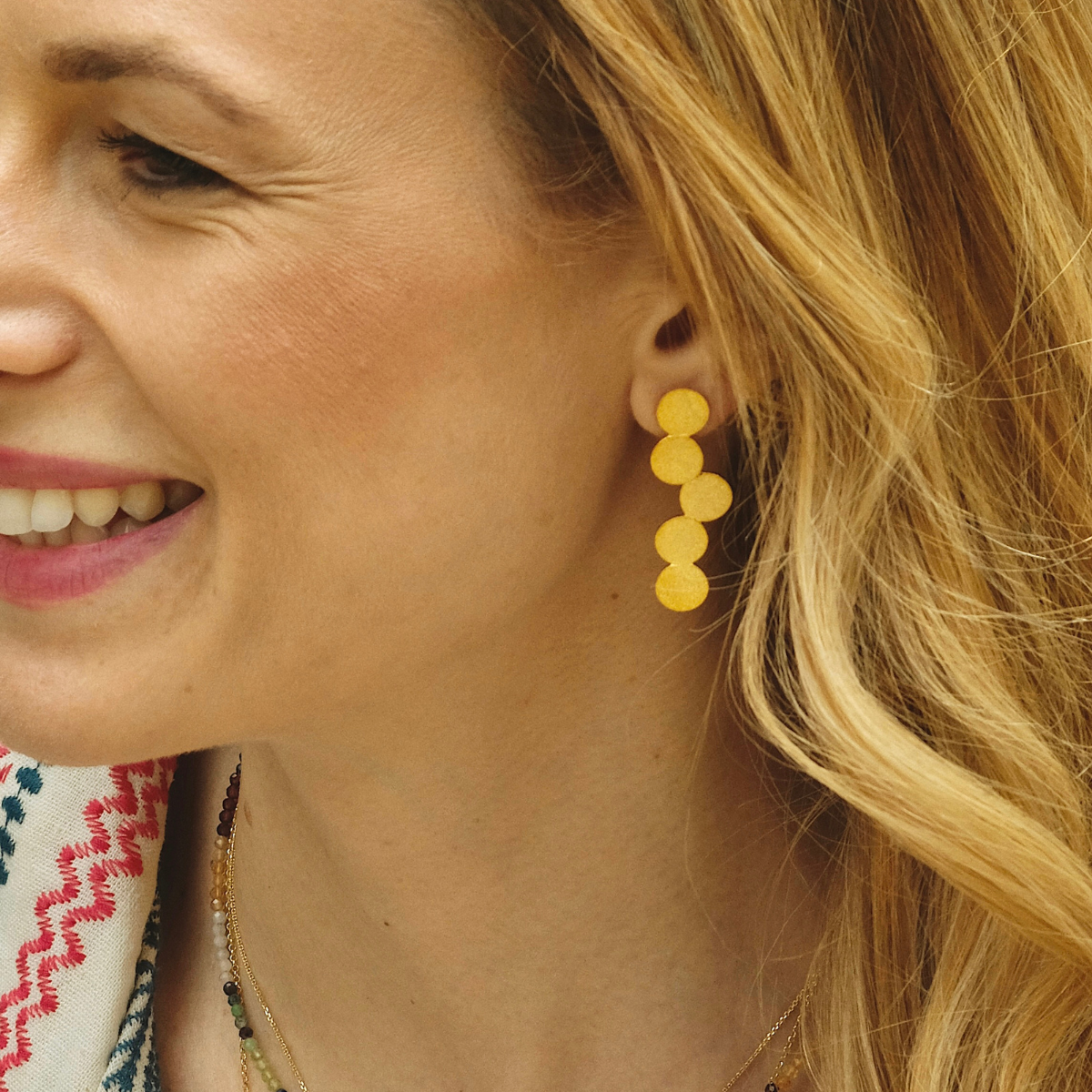 Bubbles Gold Earrings - 